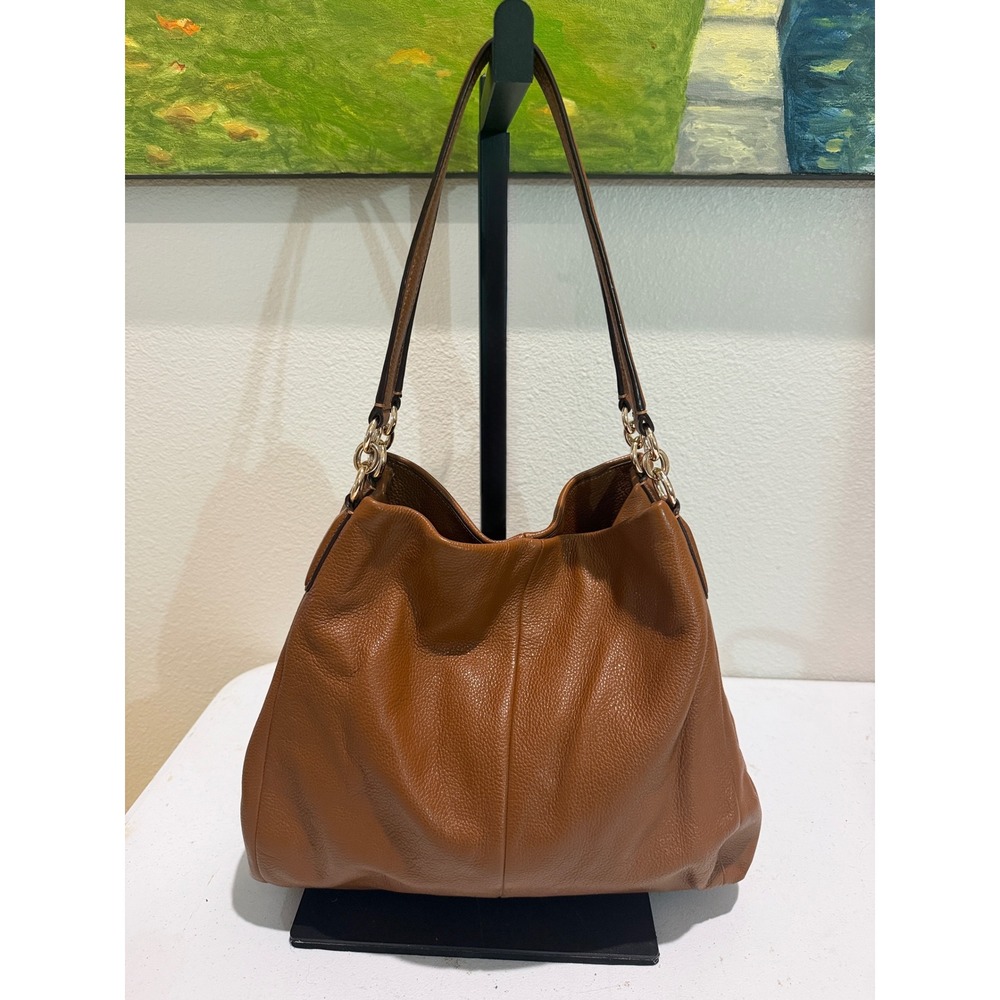 Coach Madison Phoebe Pebbled Leather Triple Compartment Hobo Shoulder Bag
